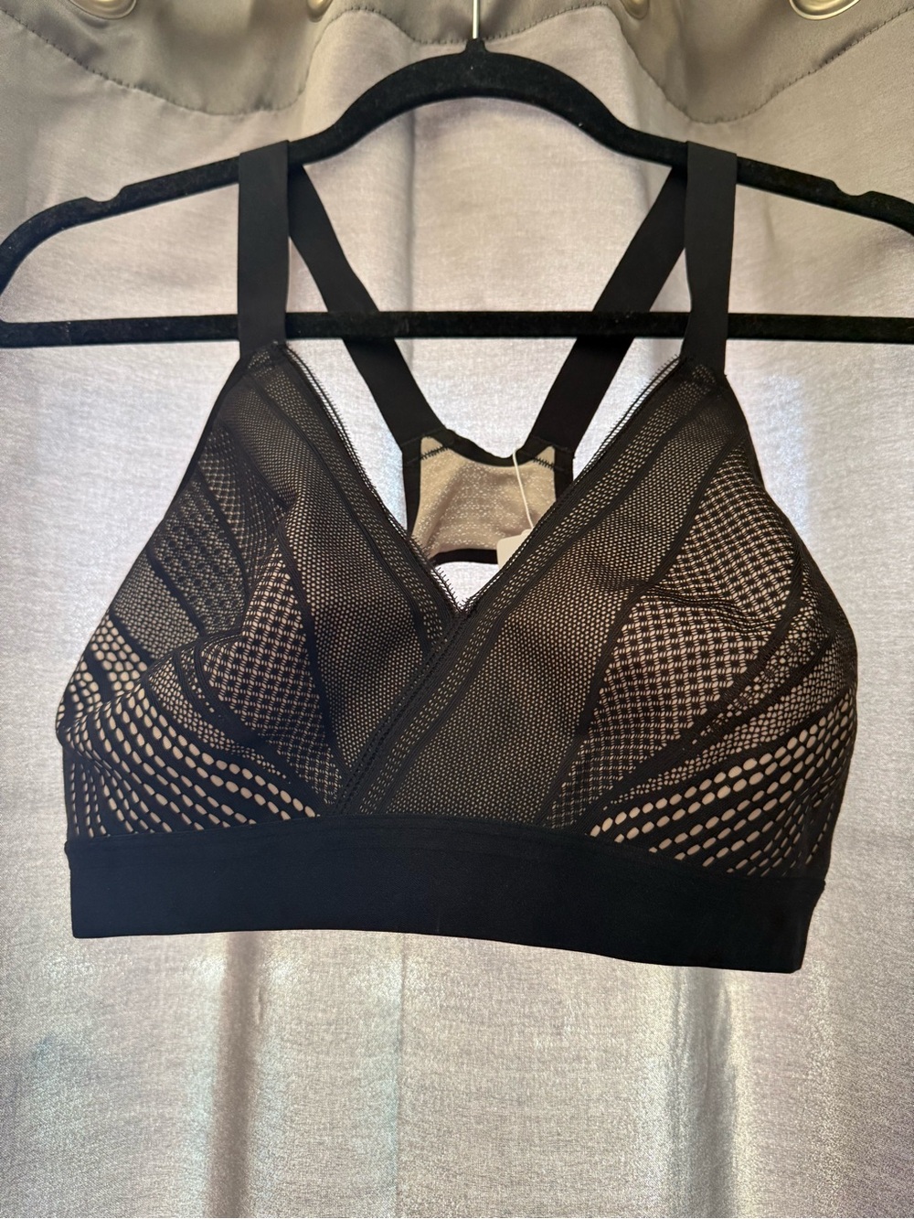 NWT- Awake to Lace- lululemon athletica Black Mesh Strappy Sports Bra